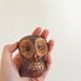 Pair Vintage Owl Plaques Little Foam Craft Woodland Small Bird