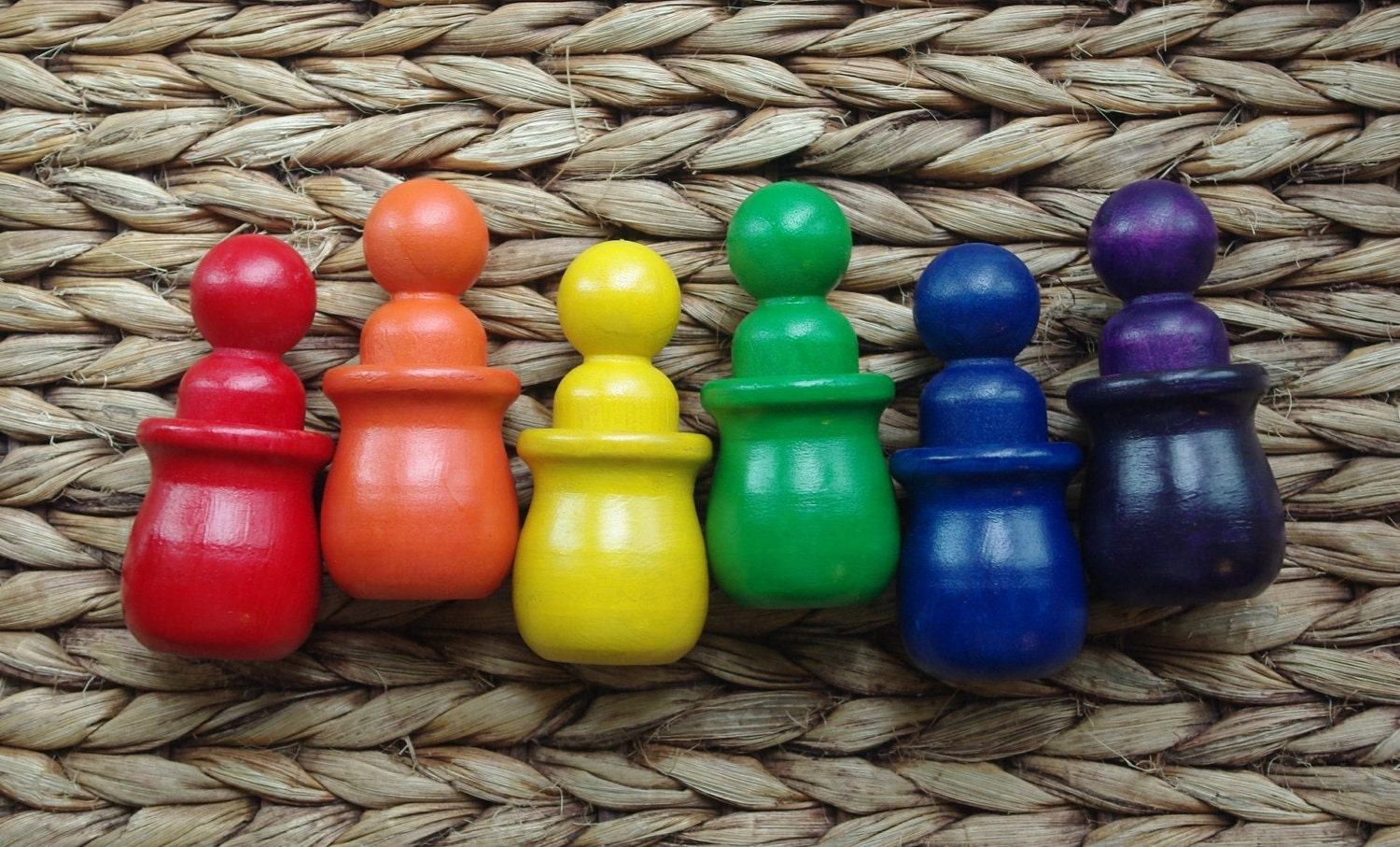 Waldorf Toy Matching Game, Little People and Little Pots Color Learning Game