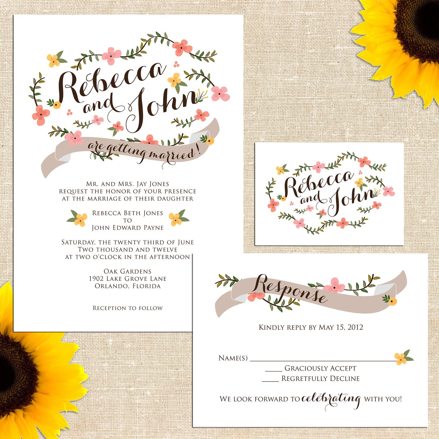 Carolina Wedding Invitation