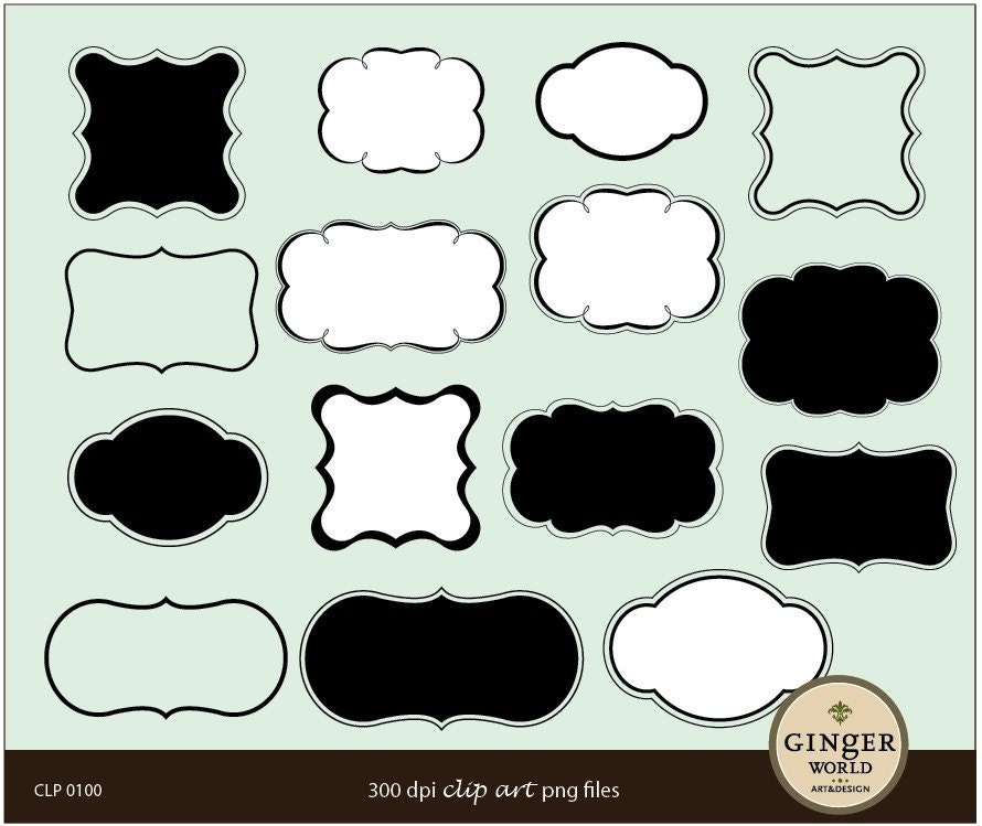 SALE Label Frames Clip art digital illustration commercial use instant Download (CLP0100)