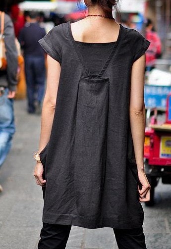 Hope/two collars two sides unique pockets blouse/3 colors/custom made