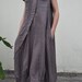 Flowers' Language/Pleated Asymmetrical linen long dress/15 colors/ custom made
