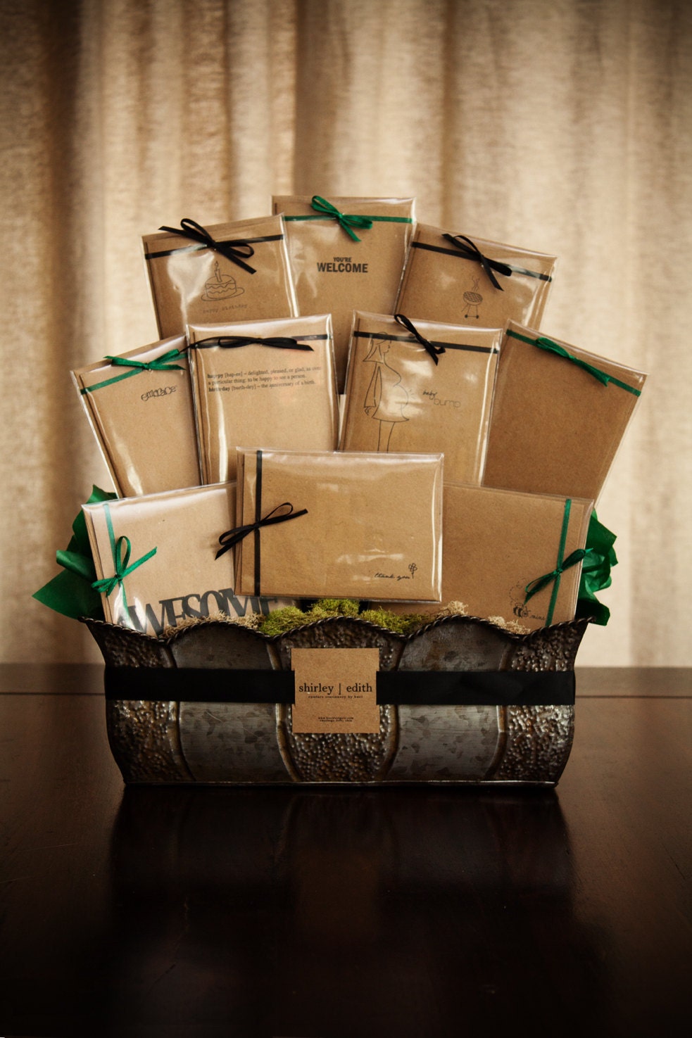 Abbey Rose Gift Set - Your Choice of 10 Recycled Brown Bag Occasions Cards