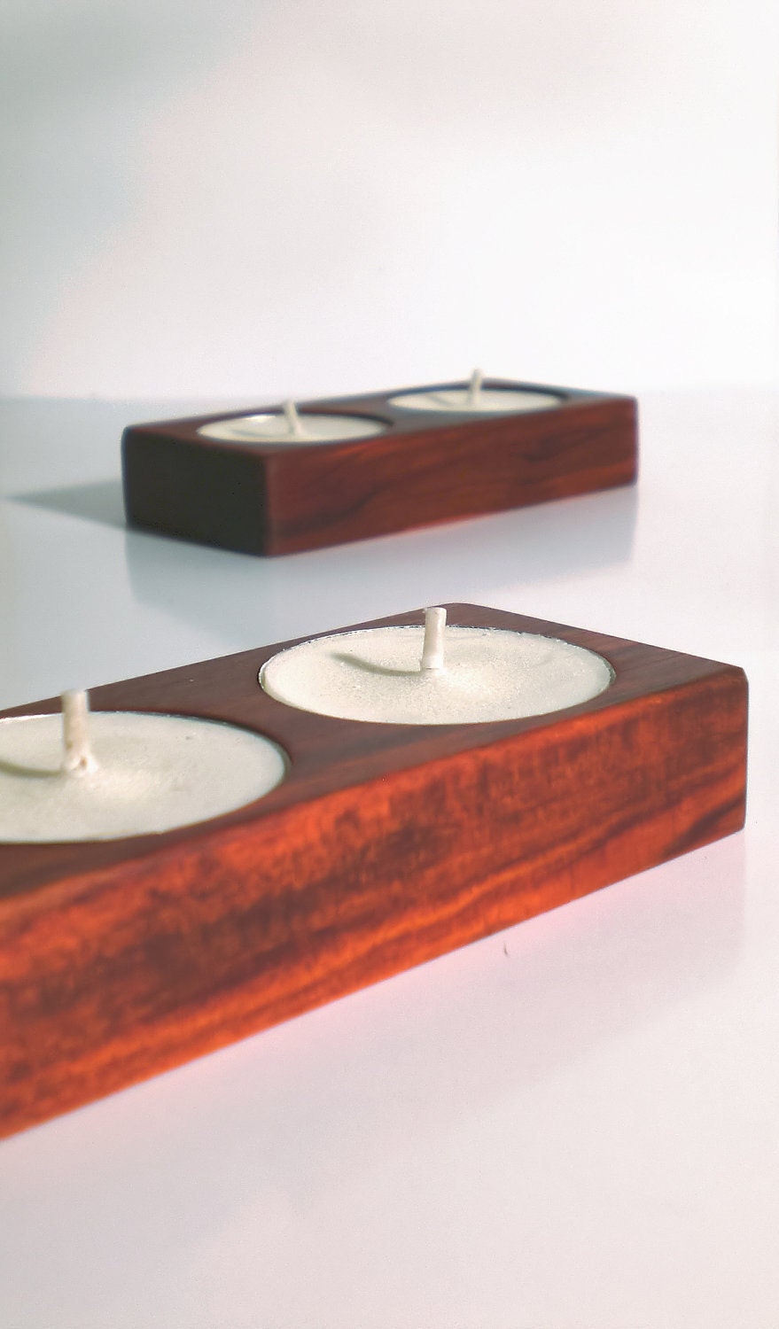 Red Heart exotic wood tealight holder - Perfect Fathers Day gift