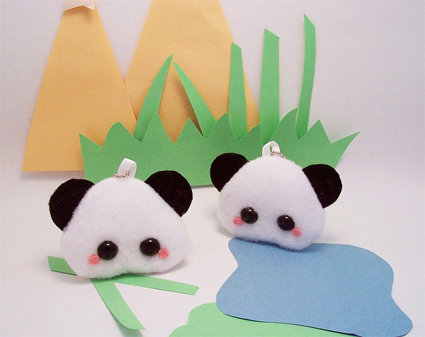 Pudding Zoo Animal Keychain Kawaii Stuffed Toy: Panda, Giraffe, Lion, Tiger or Zebra
