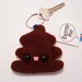 Excited Poo Plushie Keychain stuffed toy washroom decor in soft brown fleece