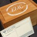Monogram Bamboo Recipe Box with Letterpress Recipe Cards