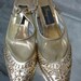 80s clear lucite wedge gold lion heels