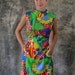 50s silk sunflower dress