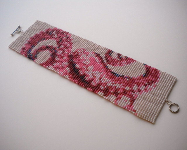 Pink Octopus Tentacles Bracelet - Beadwork