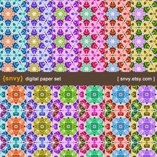 Carnival - Digital Paper Pack (Set of 12 Papers) for Scrapbooking, invitation, photo cards - Personal and Commercial Use - 100016A