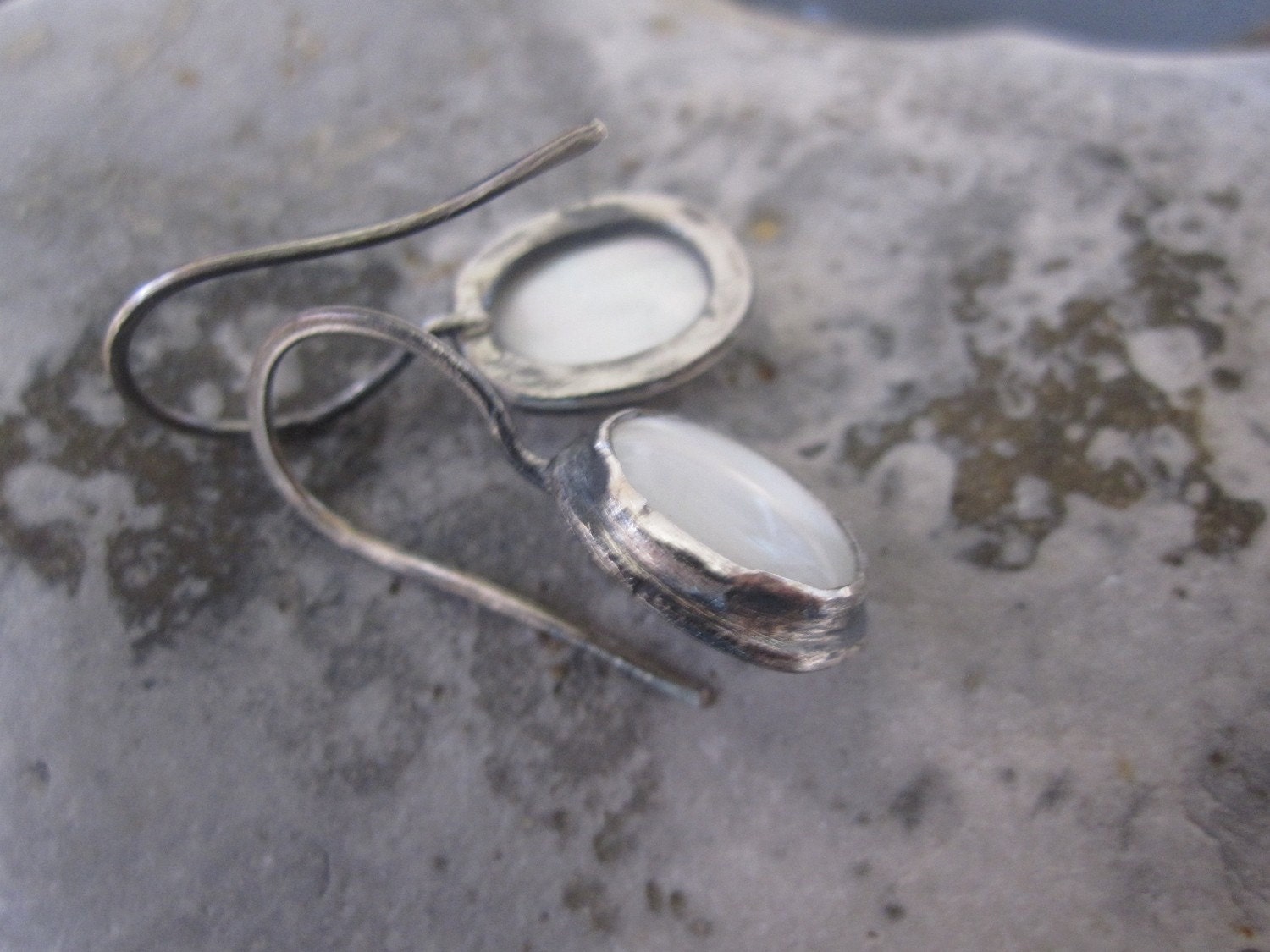 Sterling silver earrings with mother of pearl