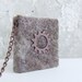 Mini notebook -key chain steampunk brown journal felted wool rustic paper shabby chic paper gift for him dad dude man boy sprocket watch