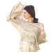 Felted beige shawl scarf felting wool luxury cape gold honey pastel wedding bridesmaid idea for her winter fashion boho baymut