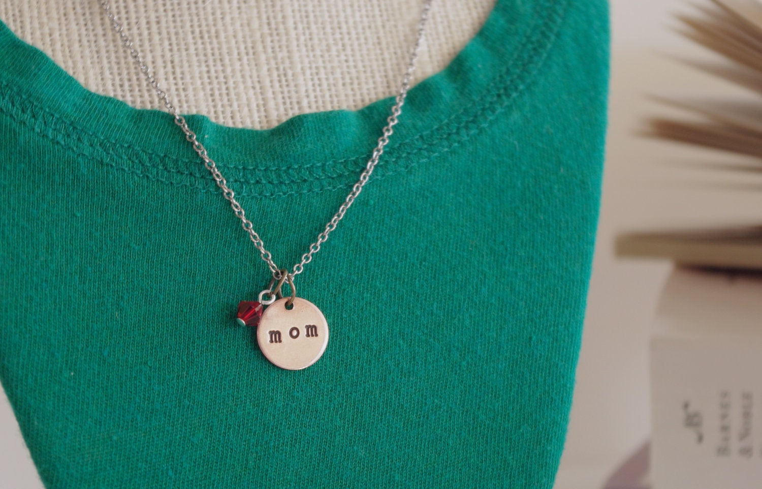 Personalized Hand Stamped Necklace - Mom Necklace - Initial Necklace