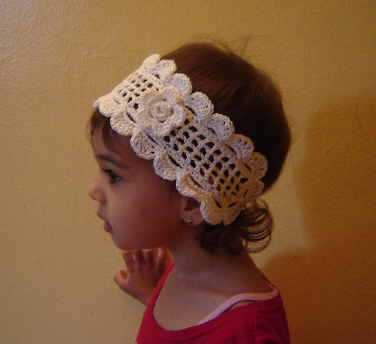 PDF Instant Download Easy Crochet Pattern No022 White Lace Headband