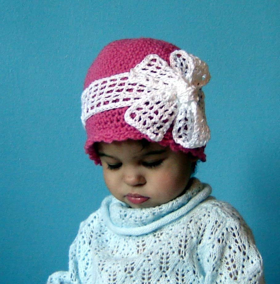 PDF Instant Download Easy Crochet Pattern No 078 Bow Beanie All Sizes Baby Toddler Child Adult