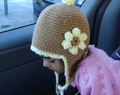 PDF Instant Download Crochet Pattern No027 Earflap Hat all sizes baby toddler child adult
