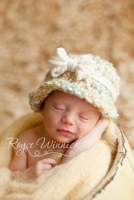 PDF Instant Download Easy Crochet  PATTERN No 230  Fuzzy Cloche photo prop sizes preemie, newborn. 0-3, 3-6 months
