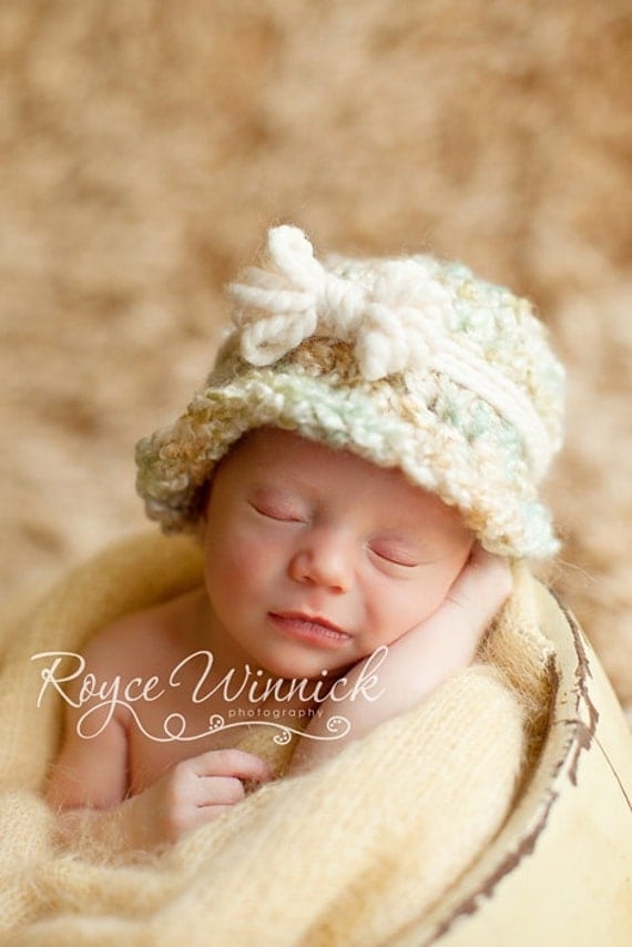 PDF Fuzzy Cloche CROCHET  PATTERN No 230 photo prop sizes preemie, newborn. 0-3, 3-6 months