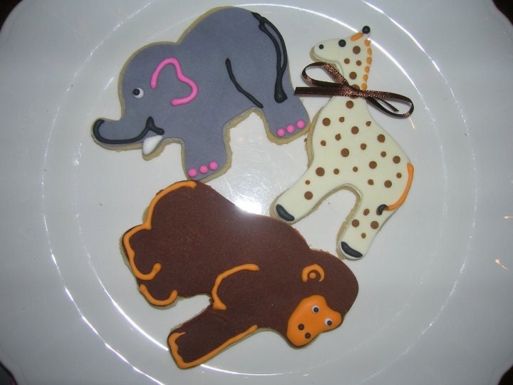 Elephants Giraffes Gorillas Oh My Cookies (12)