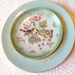 Alice Spies Two Lovebirds Vintage China 2 Tiered Stand in Tiffany Blue for Weddings, Cupcakes, Tea, Appetizers and Desserts
