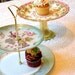 Alice Spies Two Lovebirds Vintage China 2 Tiered Stand in Tiffany Blue for Weddings, Cupcakes, Tea, Appetizers and Desserts