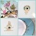Alice Spies Two Lovebirds Vintage China 2 Tiered Stand in Tiffany Blue for Weddings, Cupcakes, Tea, Appetizers and Desserts