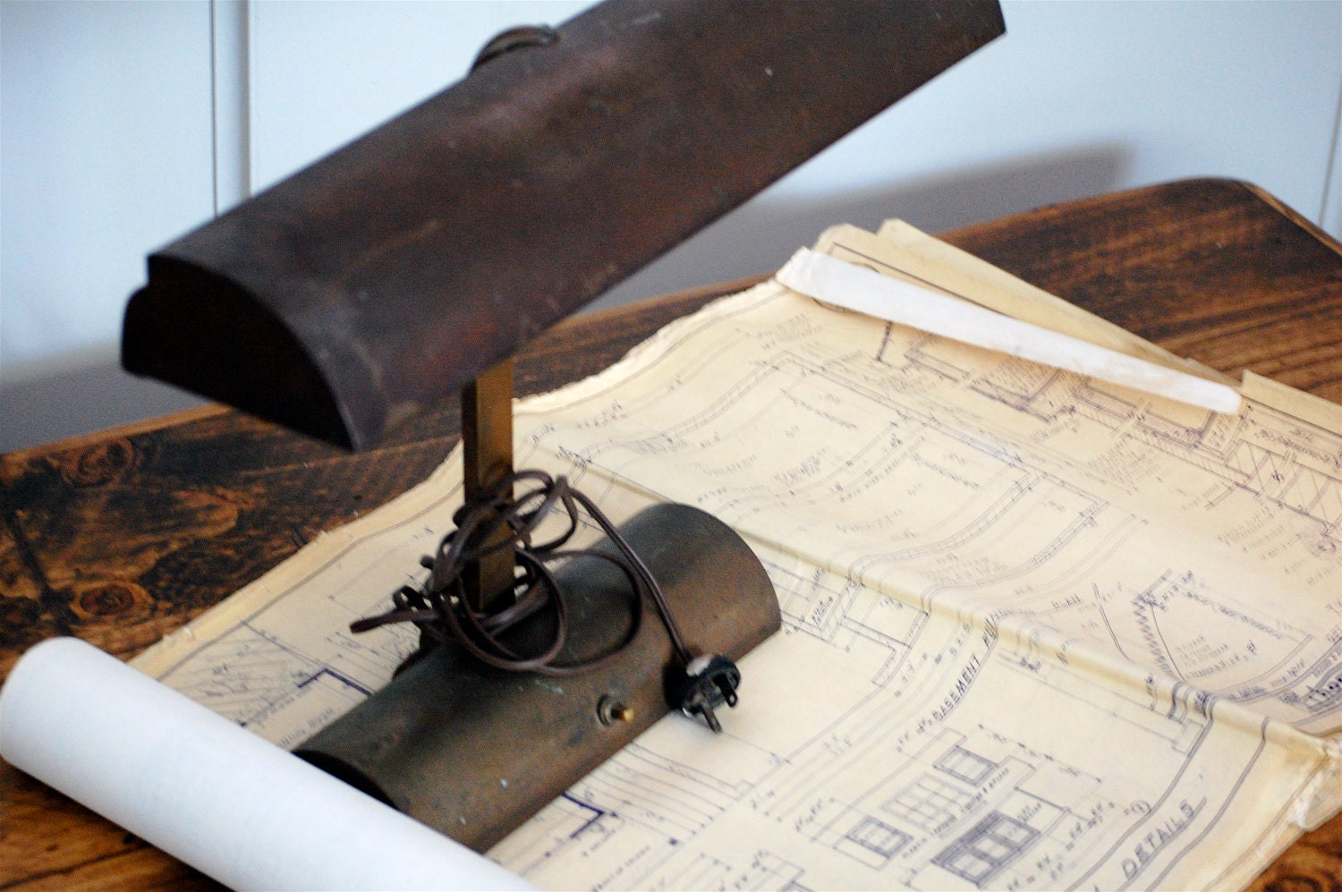 Industrial Brass Desk Lamp Salvage