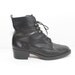 Vtg Mod Lace Up Leather Granny Boots