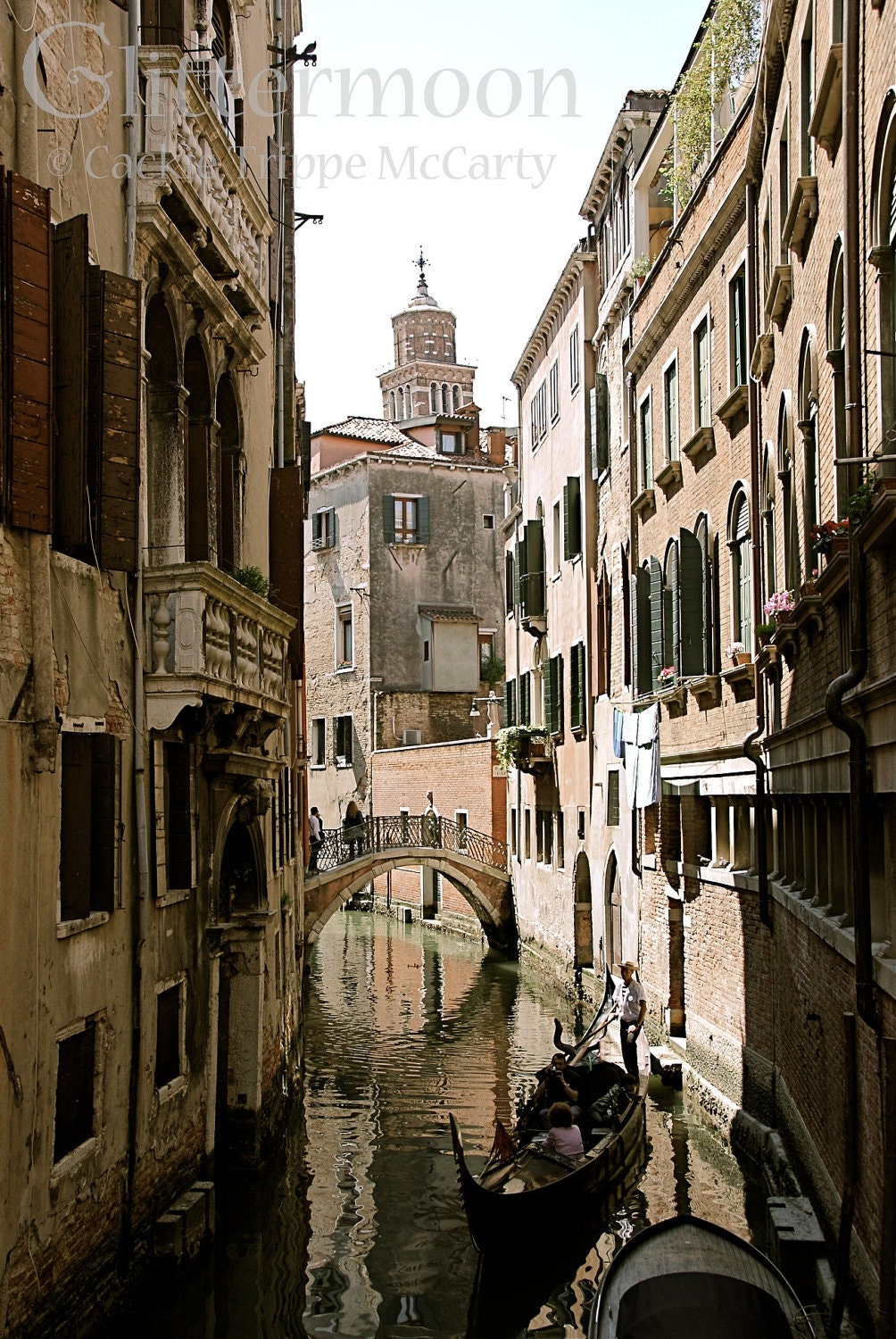 Serene Journey in Venice: 5x7 Matted Photographic Print - GlittermoonCards