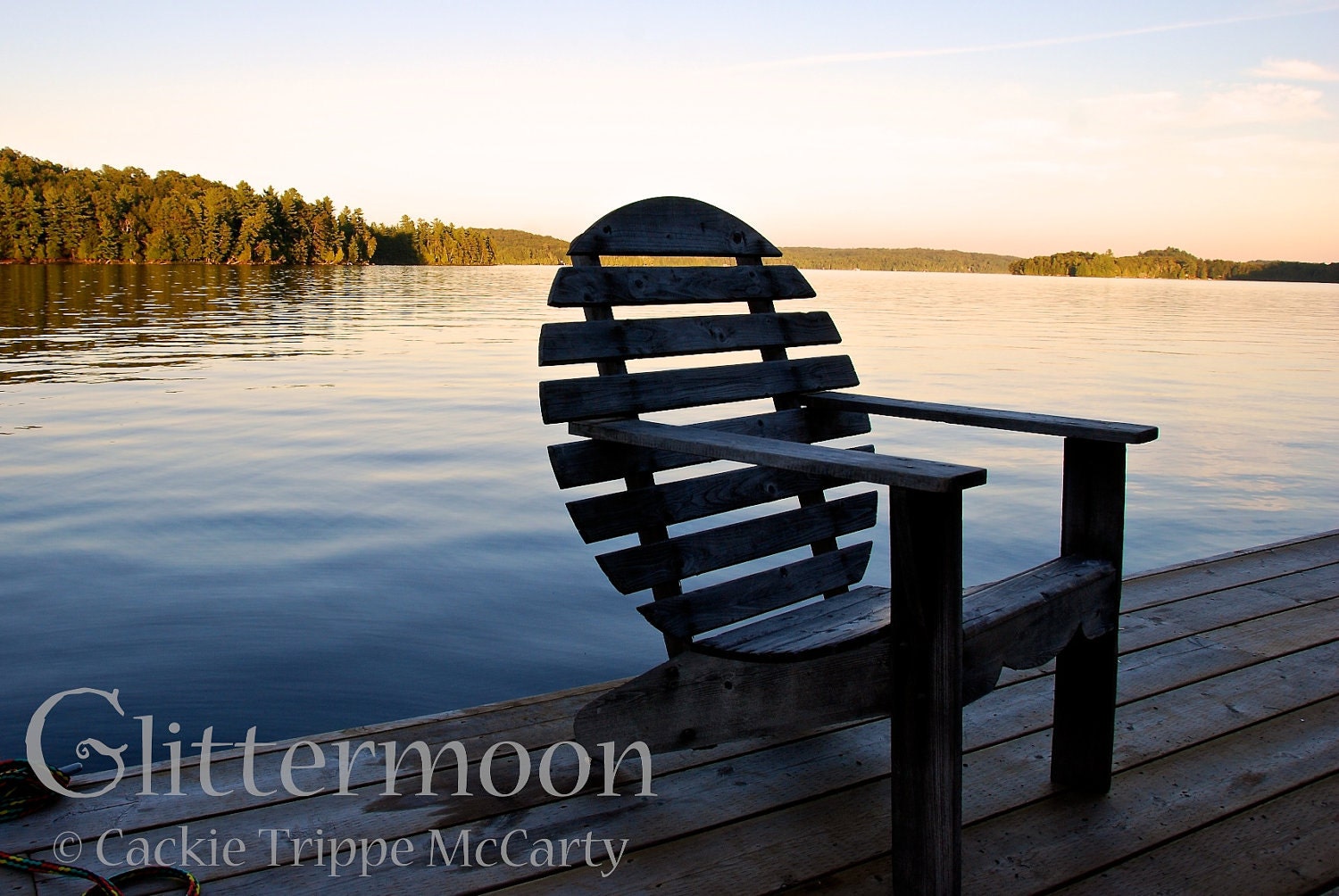Serene Sunset with Chair 5x7 Original Matted Photographic Print