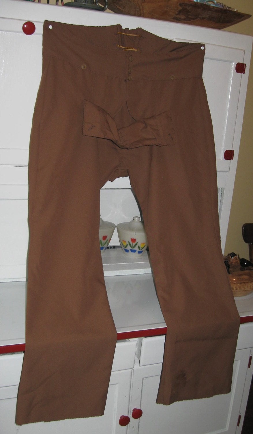 Men's Broadfall Drop Front Pants Colonial Pioneer by MimiKee