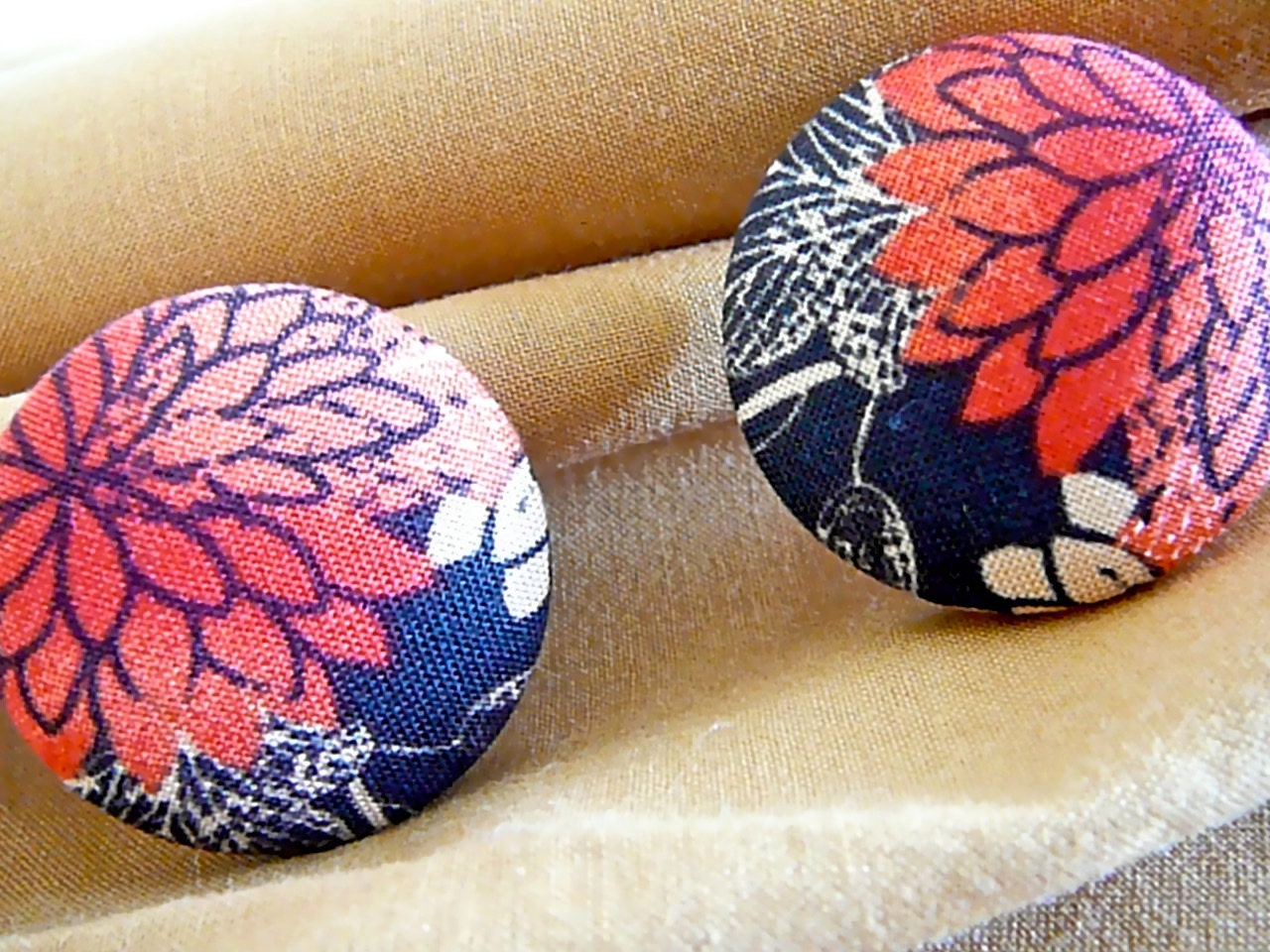 Honey - Button Earrings