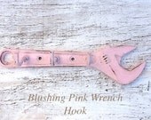 Vintage Pink Wall Hook - Wrench Hook - Farm Tools - Farmhouse Style - Wedding Gift - Metal Wall Decor-Shabby Chic-Spring Home Decor- Pastels