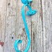 Wall Hook- Blue Bird Metal Vintage Inspired Key Holder - Wall Mount in Retro Turquoise - Aqua Decor - Distressed-Spring Home Decor