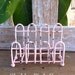 Pink Business Card Holder - Vintage Inspired - Garden Fence Decor - Dainty- In Shabby Light Blushing Pink - Metal Decor - Tiny