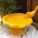 Bird Business Card Holder -Distressed Shabby - Bright Cast Iron- In Marigold Farmhouse - Sunny Yellow Home Decor - Autumn Fall