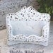 Rustic Chic Business Card Holder - Bright Cast Iron -White Wedding - Old Fashioned-Boho-Vintage Inspired - Distressed Shabby White - Winter