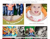 MOD CIRCLES -- 3x3 Accordion Mini Book Photoshop Template for Photographers