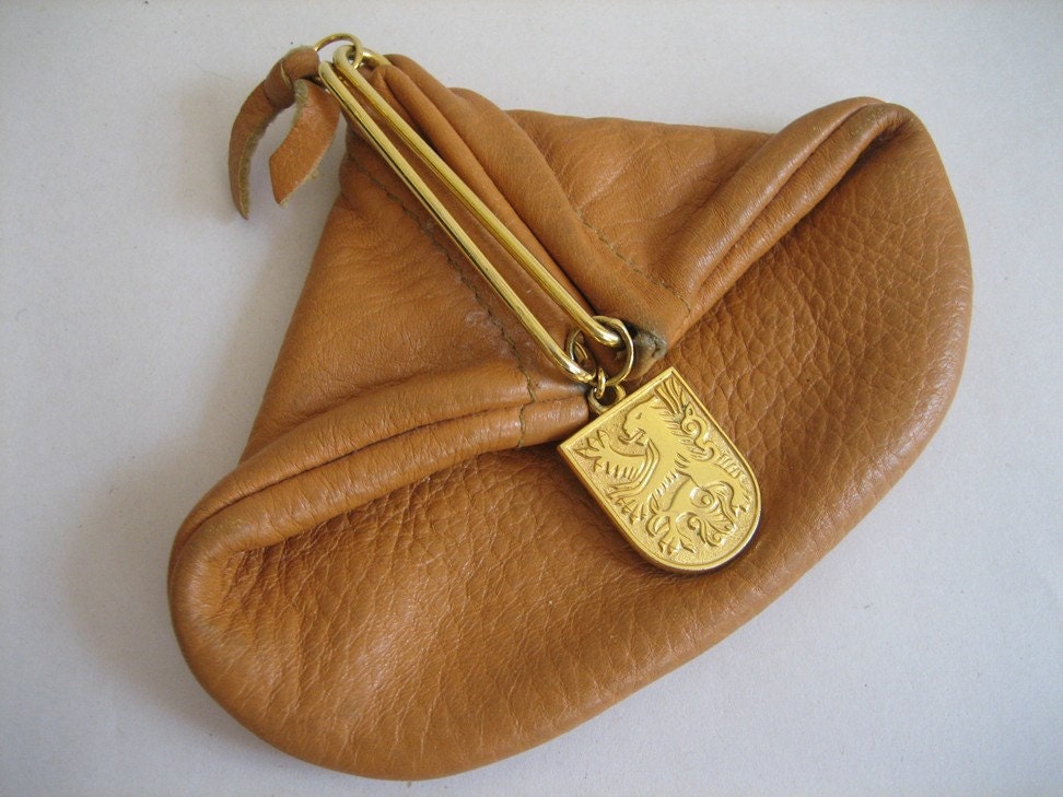 Vintage Native Deer Skin Change Purse with Italian Snap Closure