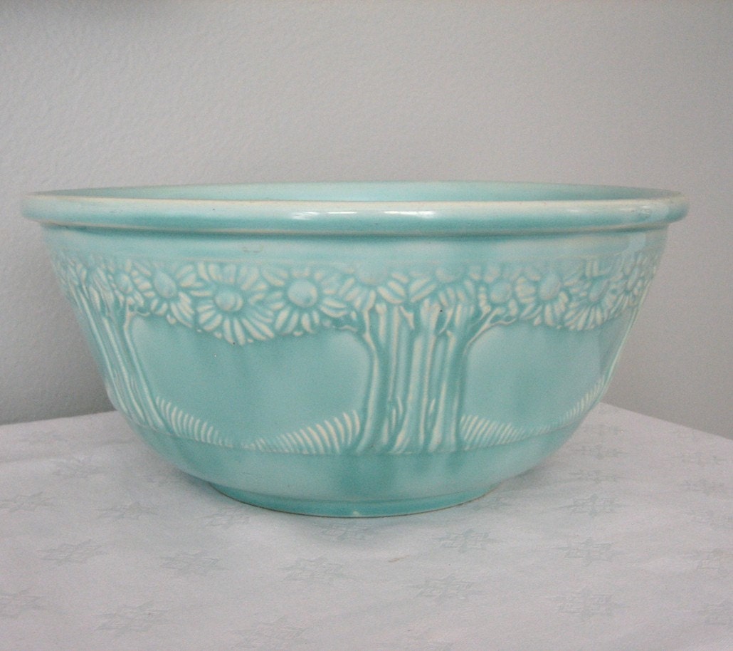 Homer Laughlin Pottery Mixing Bowl Orange Tree by SwanVintageFinds