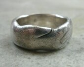 Rock Ring in Fine Silver- Primitive Band Ring- Stone Boulder- Organic- Nature- Earth Day- Natural Shape - Matte- Eco-Friendly Silver Jewelry