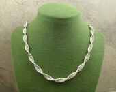 Spiral Chainmaille necklace in Sterling Silver - Medieval Renaissance - Gothic - DNA Double Helix - 22in/55.9cm