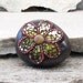 Red and Yellow Tempered Glass Flower Mosaic Paperweight / Garden Stone