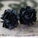 Victorian Black Rose Ring in Silver