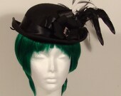 Black womens victorian style dress Bowler Hat
