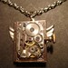 Steampunk Neo Victorian Watch Movement LOCKET Necklace with Wings (497)