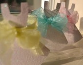 Set of 6 Wedding Dress Votive Candle Holders Tea Lights Jars Decoration Name Card Favor Yellow Ribbon Bridal Shower Wedding