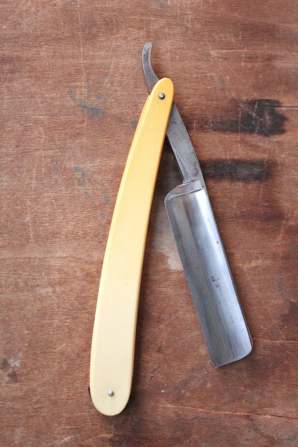 Antique 20's French Ivory Straight Razor by Genco Army & Navy